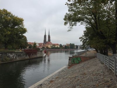 Blick über die Oder auf den Breslauer Dom