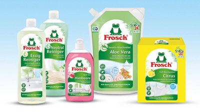 Das Redesign wurde auf die ganze Produktpalette angepasst. Unter anderem verabschiedet sich Frosch von seinen charakteristisch grünen Deckeln