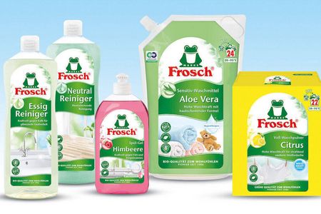 Das Redesign wurde auf die ganze Produktpalette angepasst. Unter anderem verabschiedet sich Frosch von seinen charakteristisch grünen Deckeln