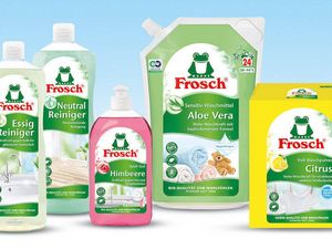 Das Redesign wurde auf die ganze Produktpalette angepasst. Unter anderem verabschiedet sich Frosch von seinen charakteristisch grünen Deckeln