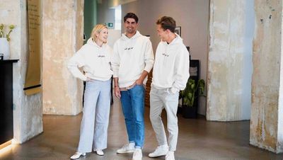 Das Whyzzer-Trio: (v.l.) Hollywood-Star Kelly Rutherford, Benjamin Buthmann und Eric Garsleitner