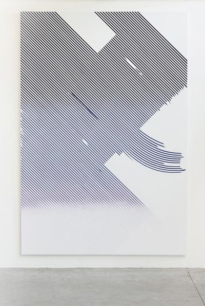 Tiziano Martini, 2012, untitled, spray paint on cotton, 260cm x 190cm