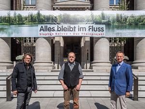Dirk Geuer, Stephan Kaluza und Uwe Schmitz vor dem Andreas Quartier