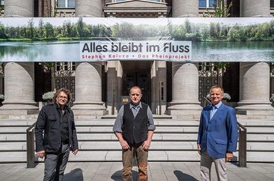 Dirk Geuer, Stephan Kaluza und Uwe Schmitz vor dem Andreas Quartier