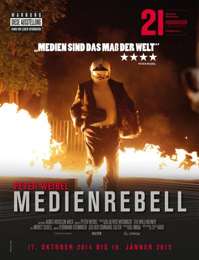 Ausstellungsplakat, Peter Weibel – Medienrebell