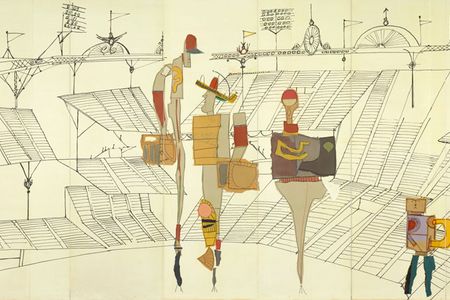 ausstellung in Köln: Saul Steinberg - The Americans - eine insgesamt über 70 Meter lange Collage bis zum 23.6.2013 im Museum Ludwig