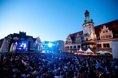 Leipziger Markt während des Bachfestes