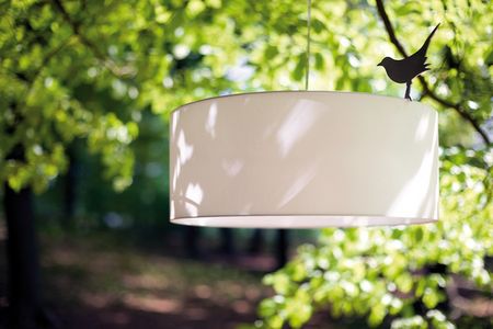 Cream Lampe mit Vogel