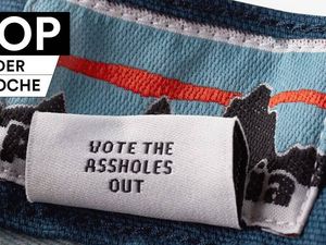 Die Botschaft auf dem Shorts-Etikett von Patagonia Die Botschaft auf dem Shorts-Etikett von Patagonia