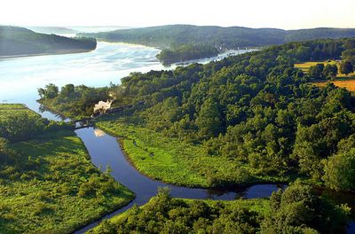 Panoramaaussicht über den Connecticut River