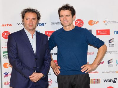 Regisseur Paolo Sorrentino mit Laudator Tom Tykwer