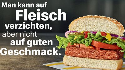 McDonald's wirbt mit solchen Spruechen fuer den Big Vegan TS
