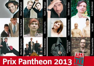 Pantheon Prix Pantheon 2013 - Deutscher Satirepreis - die Nominierten stehen fest Pantheon Prix Pantheon 2013 - Deutscher Satirepreis - die Nominierten stehen fest