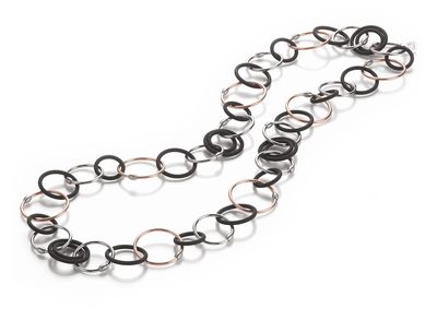 Stil TeNo Rosegold Kette mit Ringen Stil TeNo Rosegold Kette mit Ringen