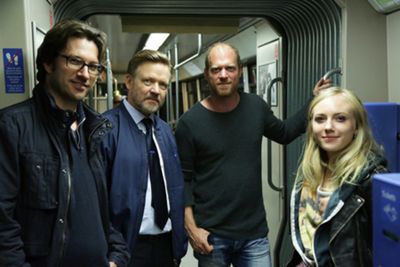 SAFARI – MATCH ME IF YOU CAN Auf dem Foto: v.l.n.r. Rudi Gaul (Regie), Justus von Dohnányi, Martin Richter (Produzent) und Elisa Schlott