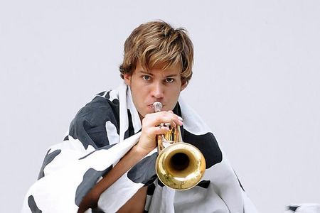 Der Jazztrompeter und Multiinstrumentalist Matthias Schriefl beim deutschen Jazzfestival Frankfurt 2018