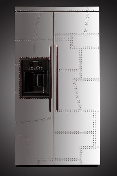 Essen und Trinken Kuehlschrank Edelstahl