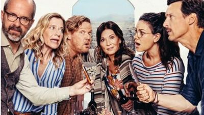 Iris Berben, Christoph Maria Herbst, Florian David Fitz und Caroline Peters in der Nachname