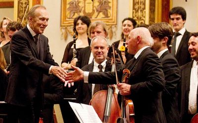 Dirigent Claudio Abbado mit dem Orchestra Mozart 2012 im Wiener Musikverein
