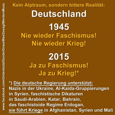 Nie wieder Krieg war gestern