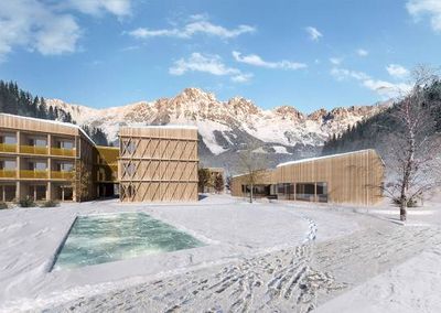 Die stylische Tirol Lodge in Ellmau ist komplett aus Holz gebaut