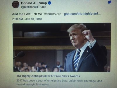 Für Welt-Online sind Donald Trumps Fake News Awards aber eine große Enttaeuschung und eine Propagandaveranstaltung des Praesidenten