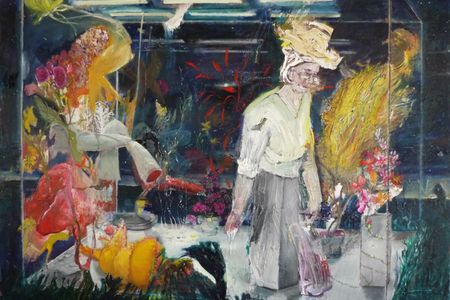 Werk der Woche auf GFDK: Bernd Selle vereint in einer pastosen lustvoll, leidenschaftlichen Malerei Schoenheit, Verzaubertes und Skurriles