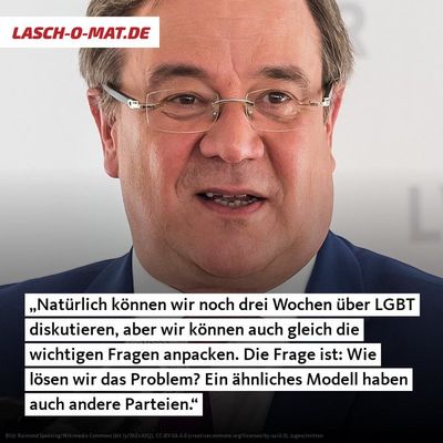 Der Lasch-O-Mat legt Armin Laschet immer wieder neue inhaltsleere Phrasen in den Mund