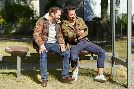 Tatort-Stars Christian Ulmen und Fahri Yardim werben fuer Magenta TV und versprechen geile Partys