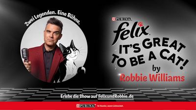 Zunächst überraschend, doch als Tochter von Nestlé kann sich Purina Testimonials wie Robbie Williams leisten
