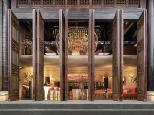 Edel speisen: Die Vorderfront des Louis-Vuitton-Restaurants in China Edel speisen: Die Vorderfront des Louis-Vuitton-Restaurants in China