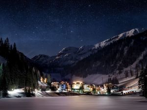 Zauchensee bei Nacht Romantik unterm Sternehimmel