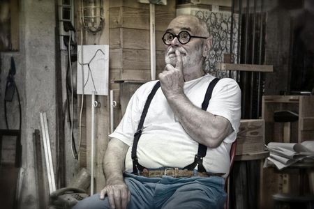 Willy L. Bitter in seinem Atelier in Hilden