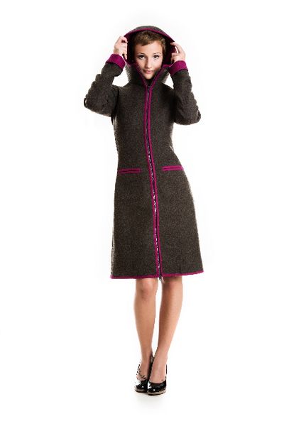 Lodenmantel Leia Braun Pink