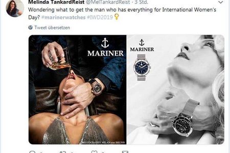 Da hat sich die Uhrenmarke Mariner Watches in der Werbung heftig vergriffen, es hagelte Protest in den Sozialen Medien