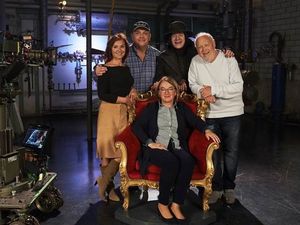 Jasna Vavra, Hape Kerkeling, Dorothee Erpenstein, Michael Bully Herbig und Joseph Vilsmaier am Set im Muenchner Kesselhaus Jasna Vavra, Hape Kerkeling, Dorothee Erpenstein, Michael Bully Herbig und Joseph Vilsmaier am Set im Muenchner Kesselhaus