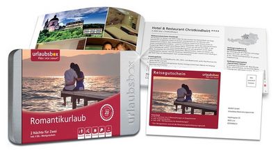 Zweisame Momente im handlichen Format Kurztrips von urlaubsbox sind eine originelle Geschenkidee etwa zum Valentinstag