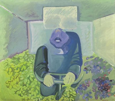 Brettl vorm Kopf - Werk von Maria Lassnig