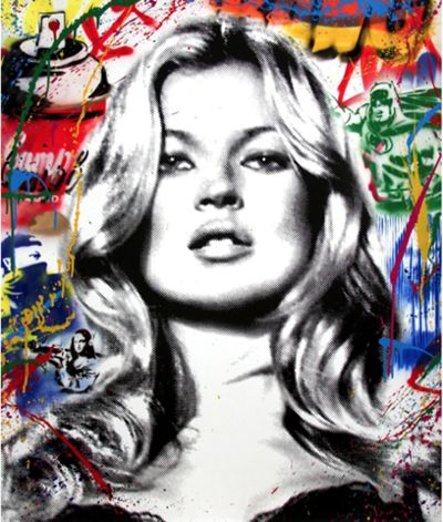 Kate Moss portraitiert von Street Art Kuenstler Mr. Brainwash
