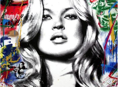 Kate Moss portraitiert von Street Art Kuenstler Mr. Brainwash