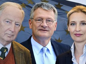 Prof. Dr. Joerg Meuthen, Dr. Alice Weidel und Dr. Alexander Gauland gehoeren nicht zu der buergerlichen demokratischen Mitte Prof. Dr. Joerg Meuthen, Dr. Alice Weidel und Dr. Alexander Gauland gehoeren nicht zu der buergerlichen demokratischen Mitte