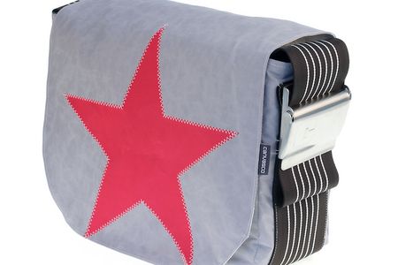 Stil Canvaso Tasche Grau Roter Stern