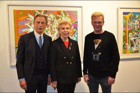 Ausstellungseröffnung: v.l.n.r.: Christoph Daum, Dr. h.c. Ute-Henrietzte Ohoven, Leon Loewentraut
