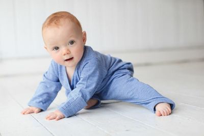 Merinowolle Overall in blau