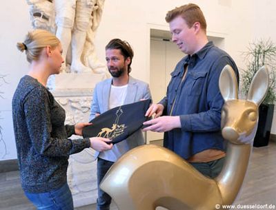 Die BAMBI Re(h)porter Kathrin Stark und Steffen Fischer beim Praxistest