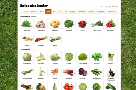 Interaktiver Gemuese und Obst Saisonkalender