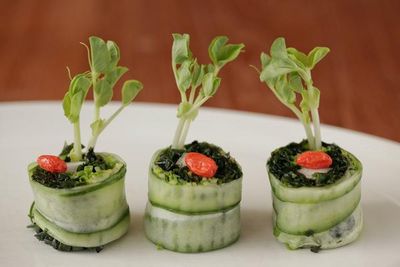 Gesunde Sushi-Variation mit Salatgurke