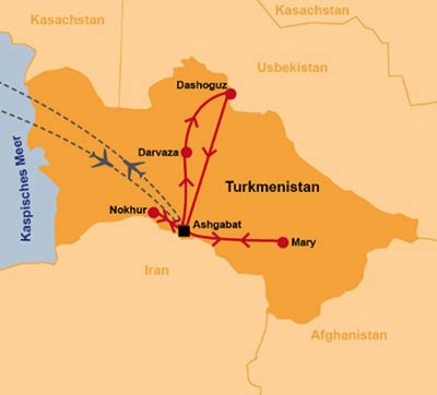 Reisen Turkmenistan Reiseexperiment 3 Reisen Turkmenistan Reiseexperiment Karte