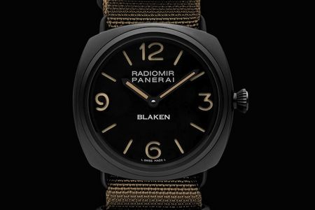 Zeitlose Uhren-Eleganz in Schwarz, hier die schoene Panerai