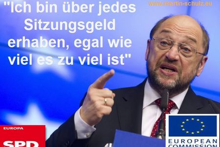 Martin Schultz, dem Praesidenten des EU-Parlaments wird Eigenliebe, Machtgehabe und Wichtigtuerei unterstellt.